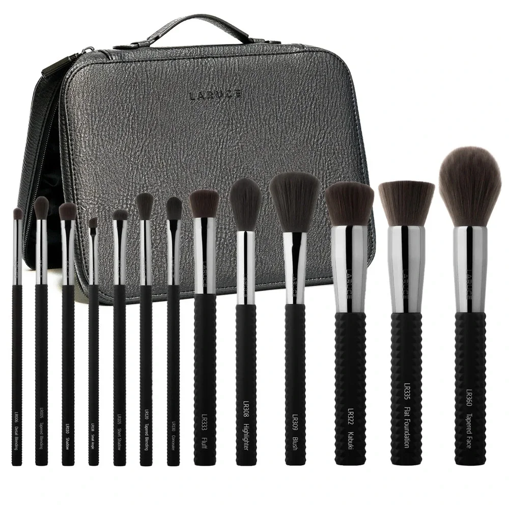 LARUCE Hypoallergenic ANN 13pc Makeup Brush Set + Case + Dust Bag Retail $300